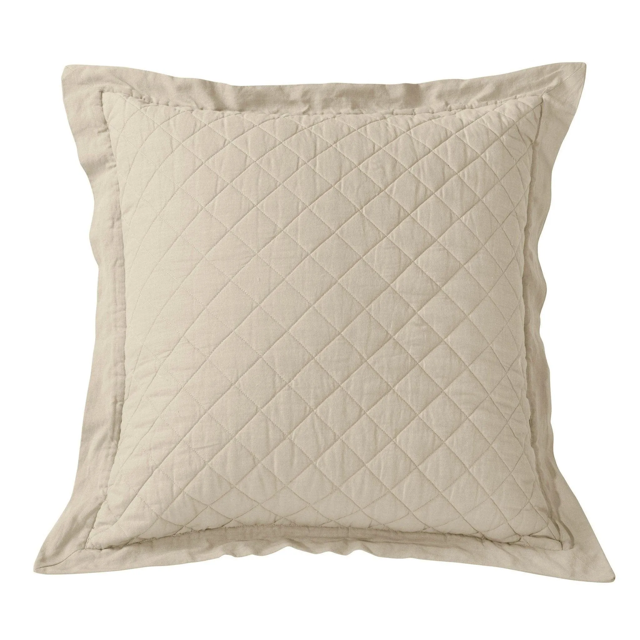 Linen Cotton Diamond Quilted Euro Sham