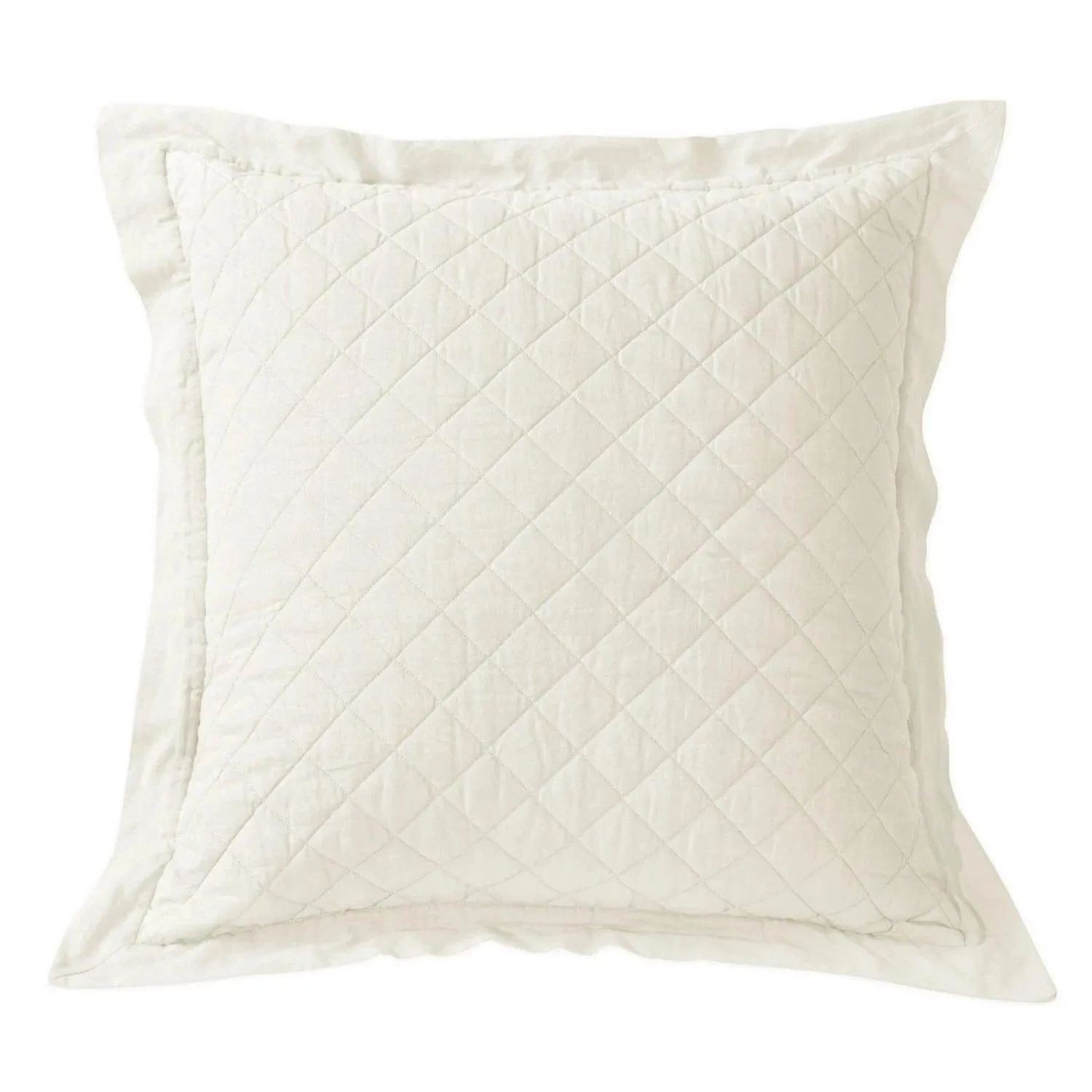 Linen Cotton Diamond Quilted Euro Sham