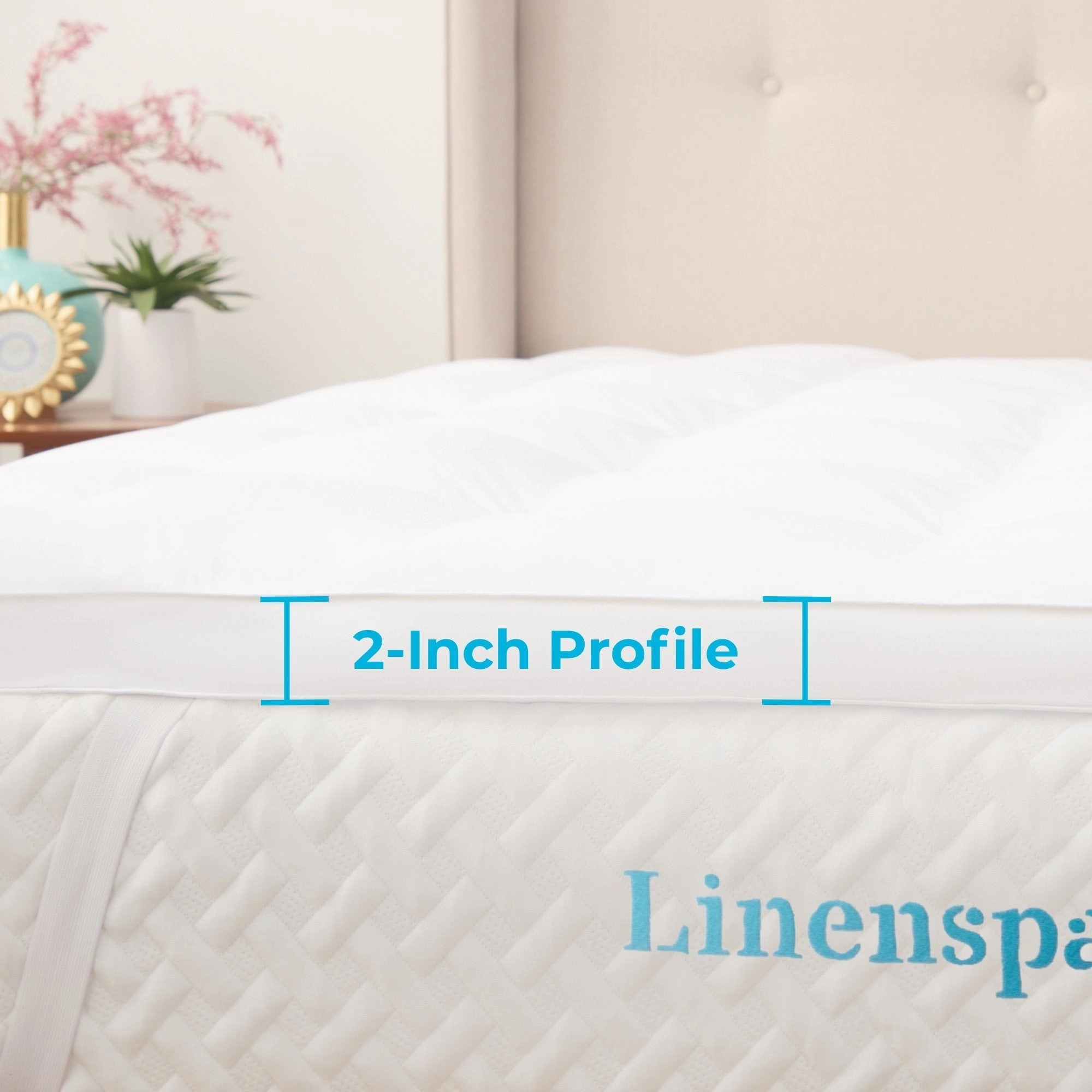 Linenspa 2 & 3 Inch Down Alternative Mattress Topper - White