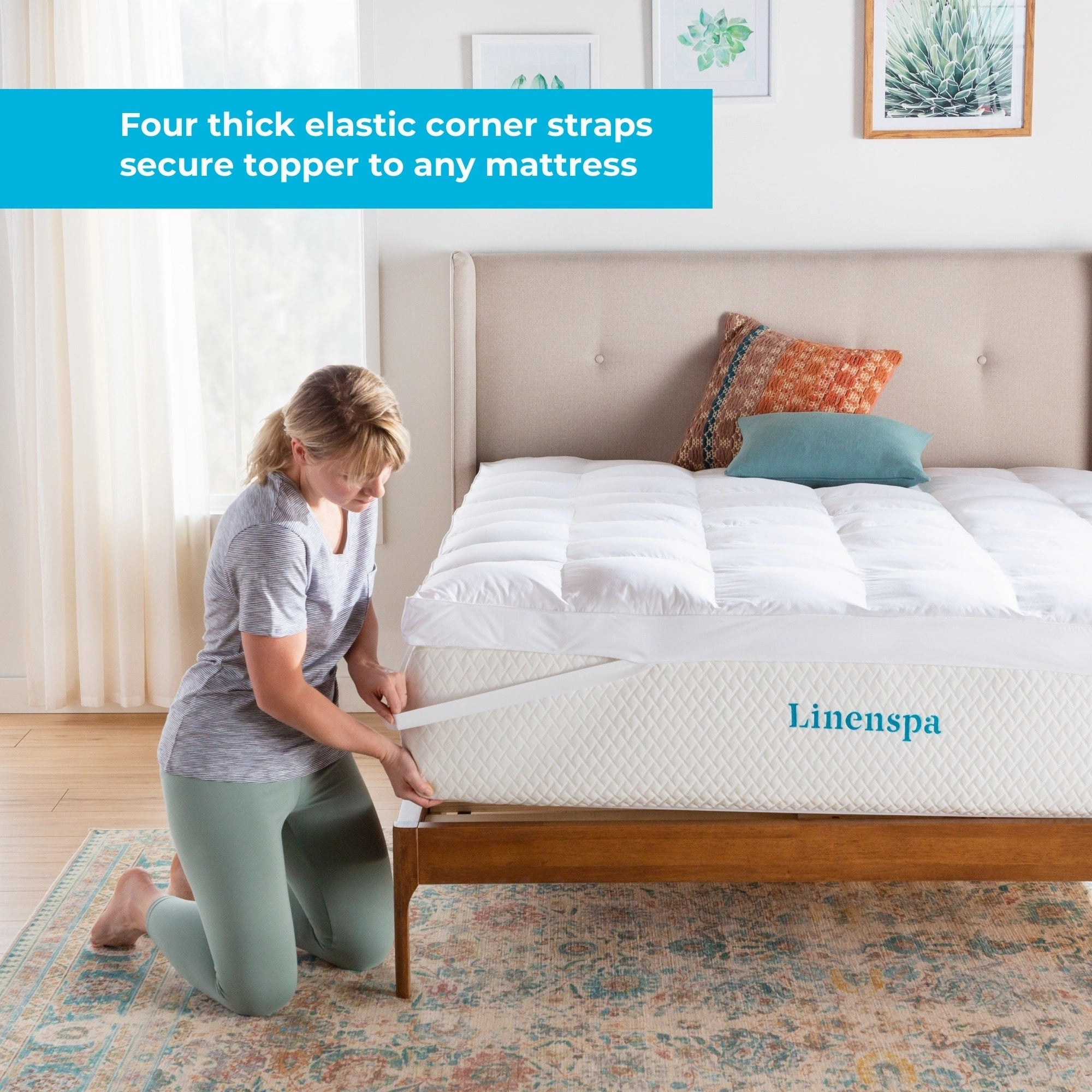 Linenspa 2 & 3 Inch Down Alternative Mattress Topper - White