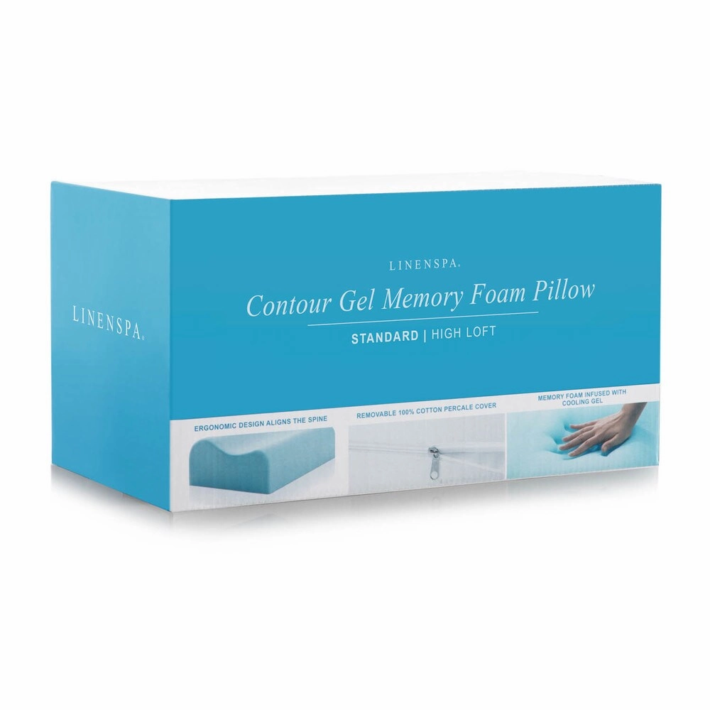 Linenspa Essentials Standard High Loft Gel Memory Foam Contour Pillow