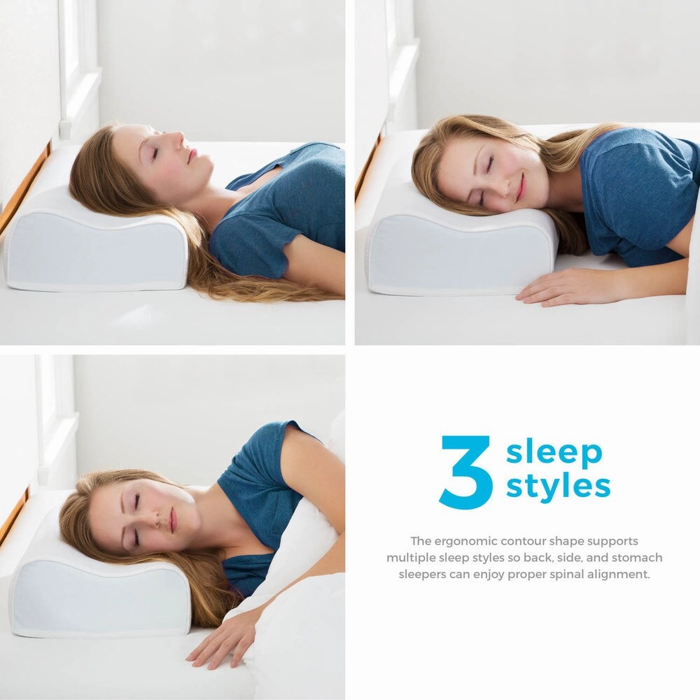 Linenspa Essentials Standard High Loft Gel Memory Foam Contour Pillow