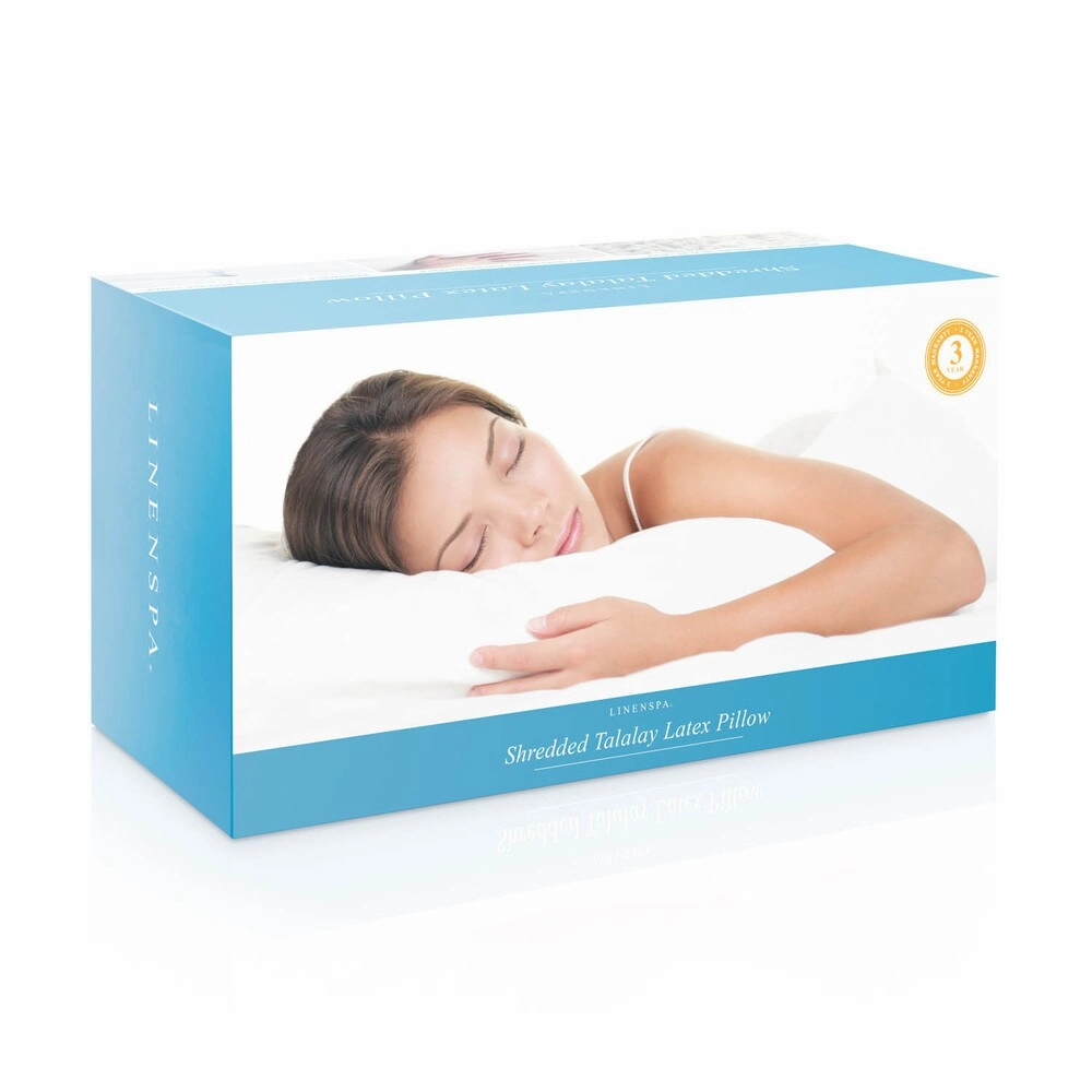 LINENSPA Shredded Talalay Latex Pillow with Cotton Percale Cover