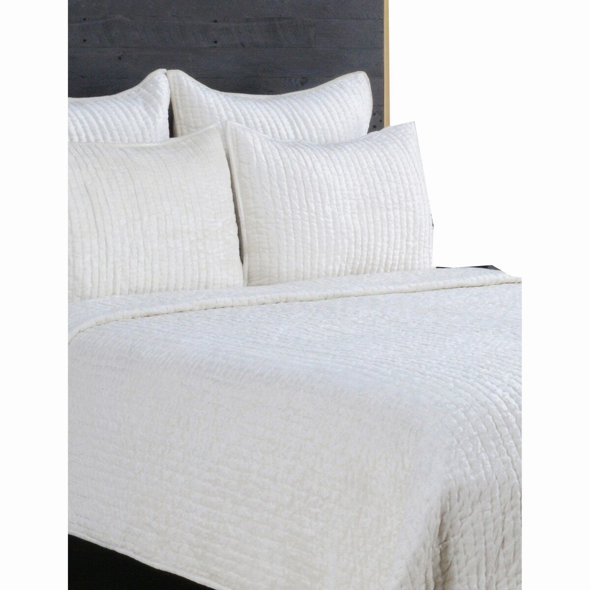 Lipa 20 x 26 Handmade Standard Pillow Sham, Rayon Velvet, Ivory White