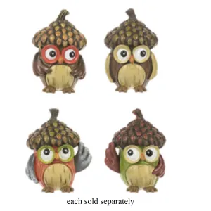 Little Wise Acorn Hat Owl Token Charm Decorative Mirror,Home Decor Mirror