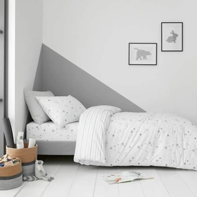 Little Bianca Fine Linens Bedding Stars Cotton Duvet Cover Set with Pillowcase Grey Bedding,luxury bedding sets