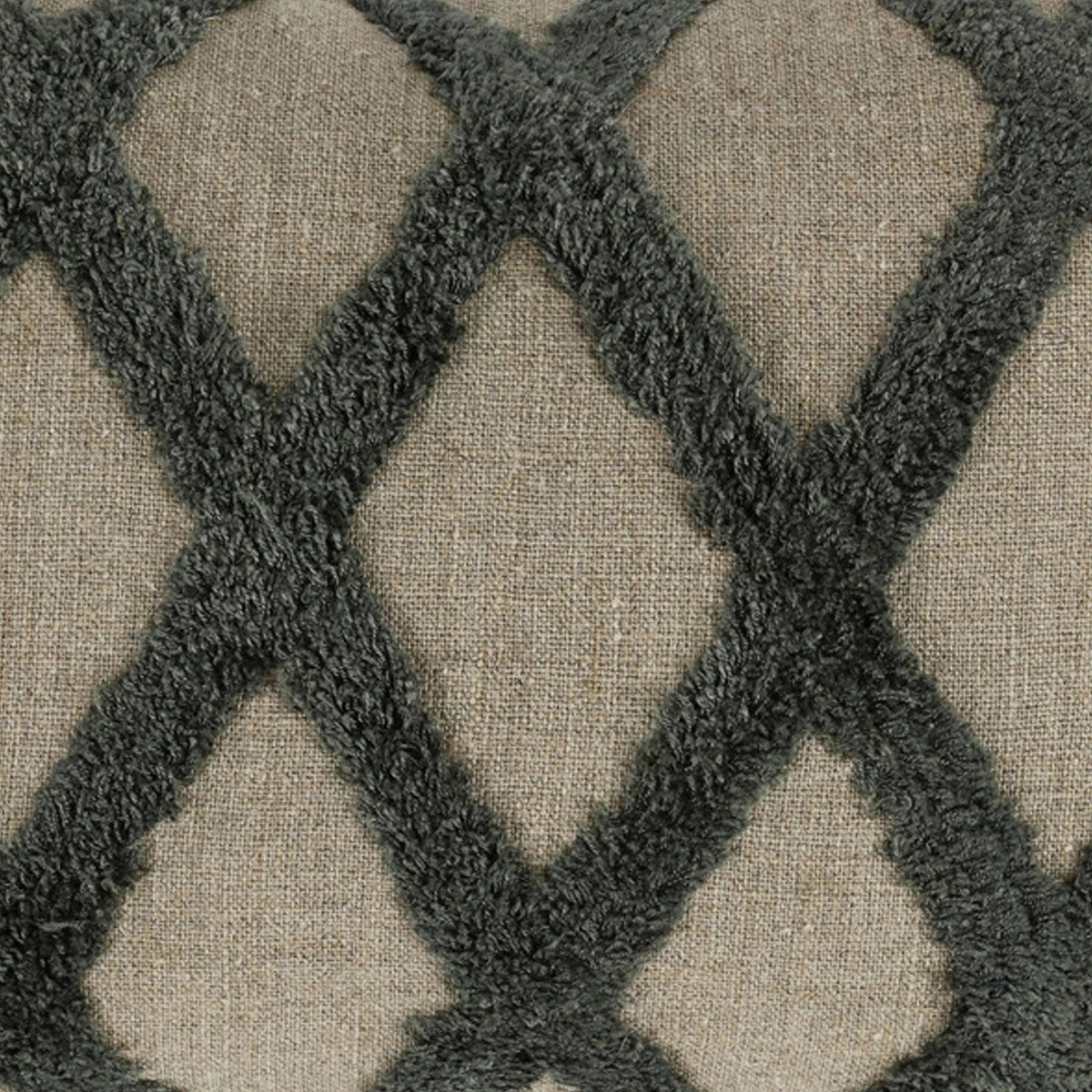 Lo 14 x 20 Lumbar Linen Accent Throw Pillow, Tufted Diamond Pattern, Green - Green, Beige