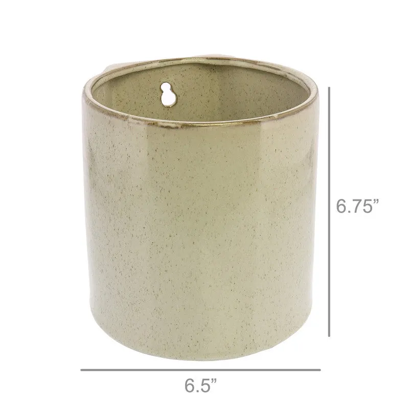 Logan Wall Vase - Lrg - Flecked White