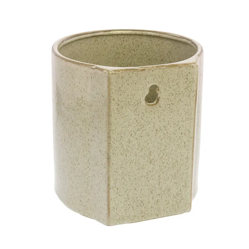 Logan Wall Vase - Lrg - Flecked White