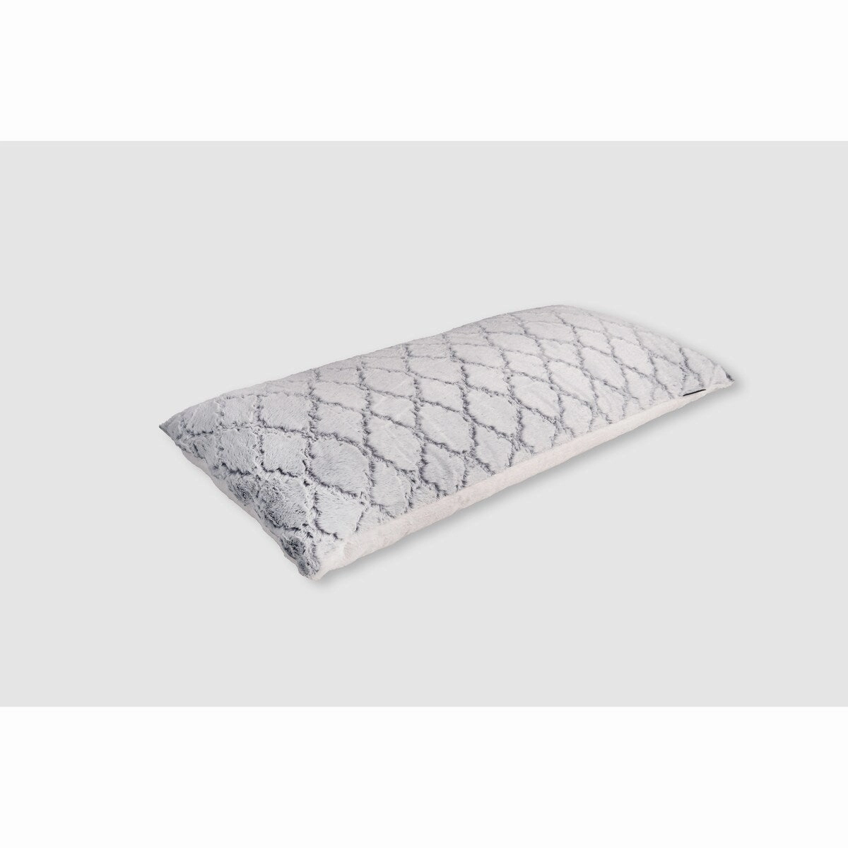 London Fog Ogee Faux Fur Body Pillow - Grey