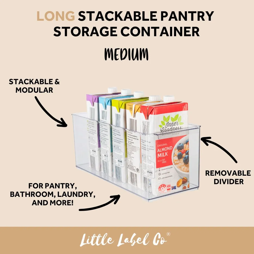 LONG Stackable Pantry Storage Container - Medium
