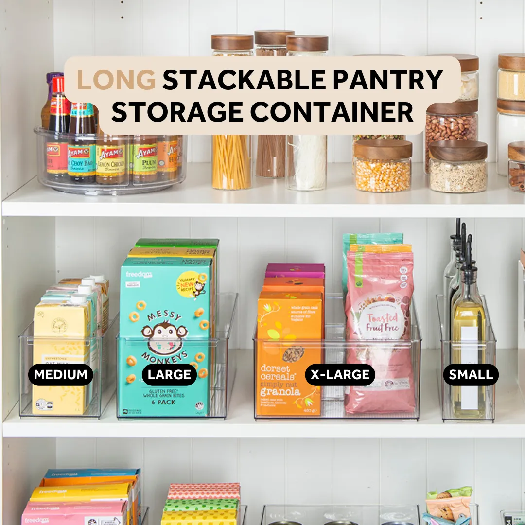 LONG Stackable Pantry Storage Container - Medium