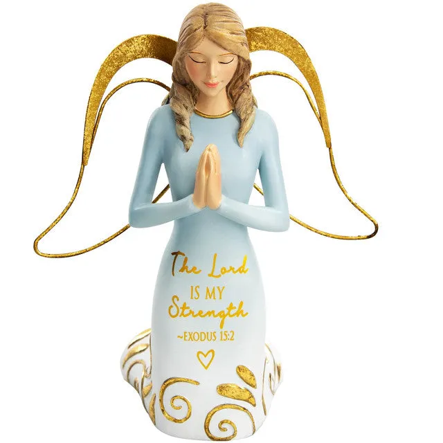 Lord is My Strength Kneeling Angel Praying Figurine 5" Decorative Mirror,Home Decor Mirror