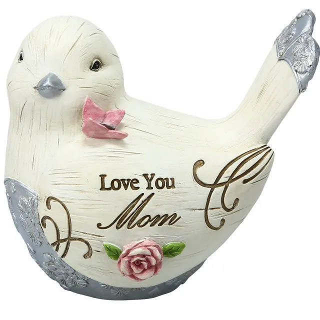 Love You Mom Bird Figurine 3.5" Decorative Mirror,Home Decor Mirror