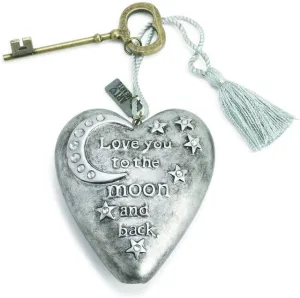 Love You to the Moon and Back Art Heart by Demdaco Decorative Mirror,Home Decor Mirror