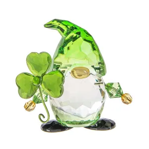 Lucky Irish Gnome with Clover Acrylic Figurine Decorative Mirror,Home Decor Mirror