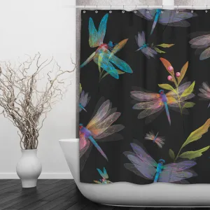 Luminescent Dragonfly Shower Curtains and Optional Bath Mats Lighting,Lamps Fixtures