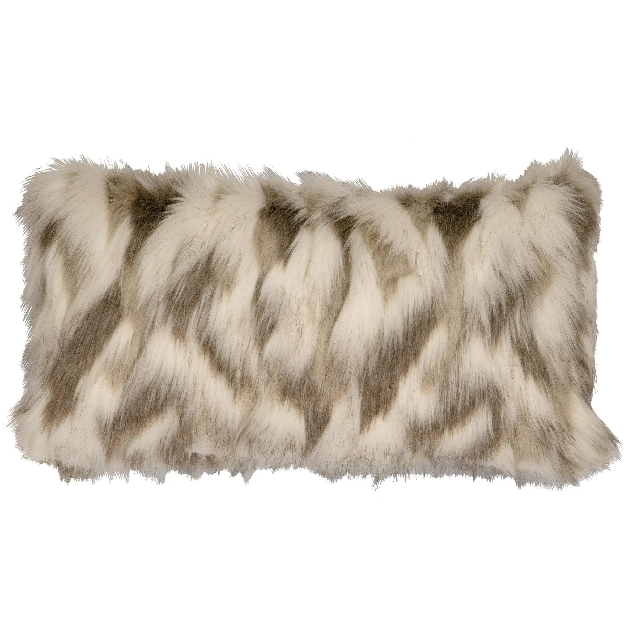 Luxury Faux Tibetan Fox Fur Oblong Pillow storage cart, utility cart