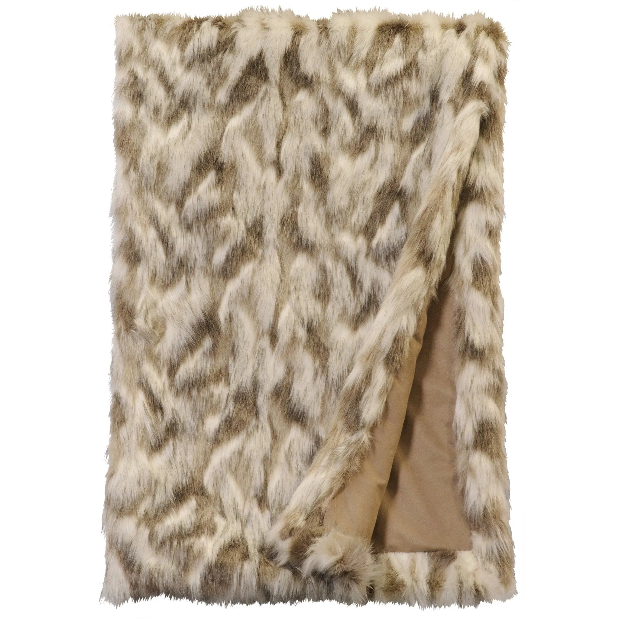 Luxury Faux Tibetan Fox Fur Throw Blanket bookcase, standing shelf