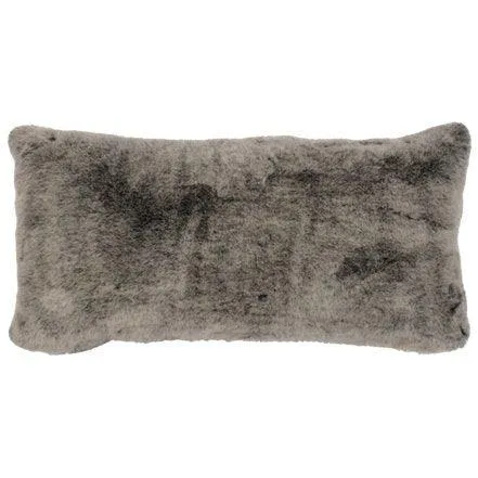 Luxury Silver Grey Faux Fur Oblong Pillow storage cart, utility cart