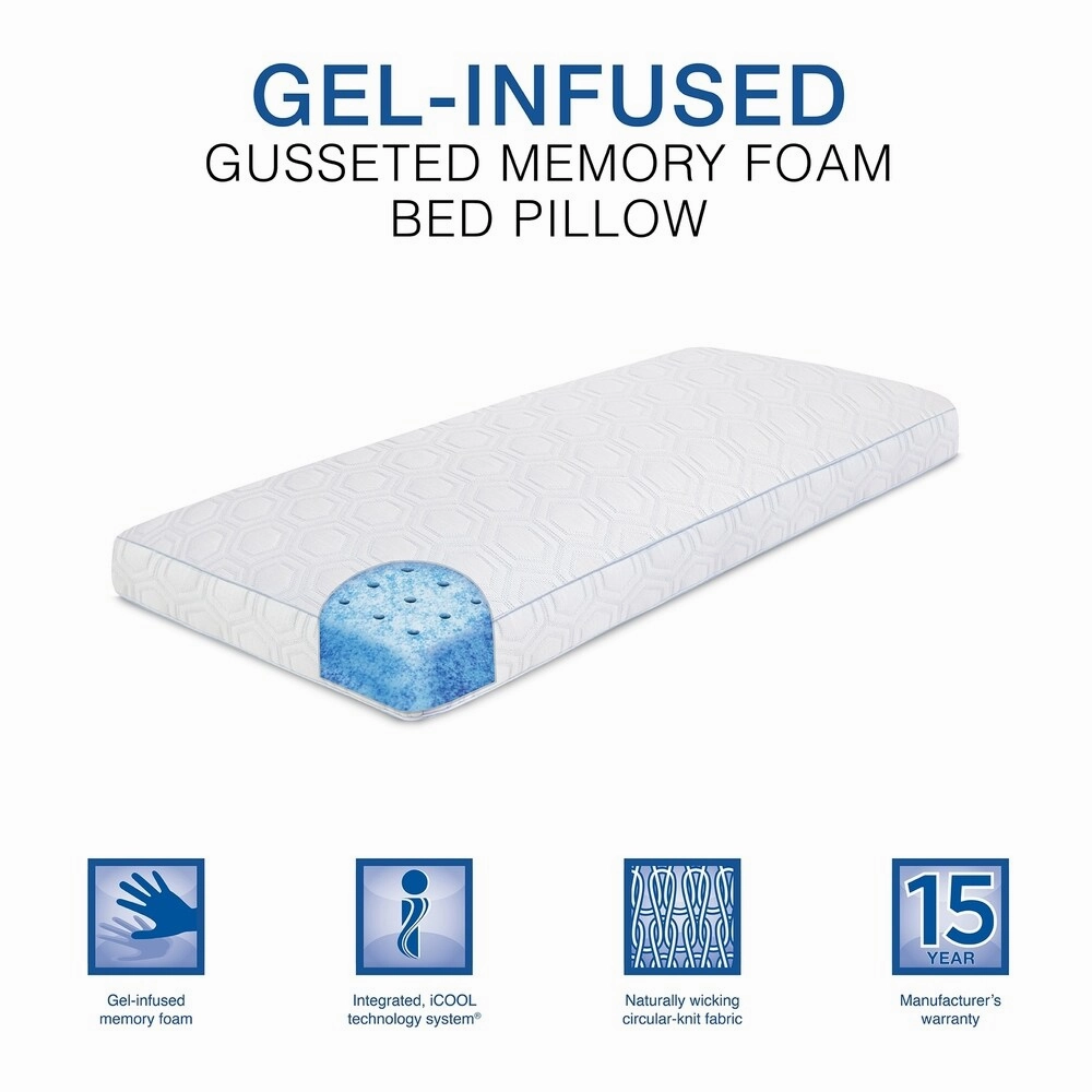 Luxury Gel-Infused Memory Foam King Gusseted Bed Pillow