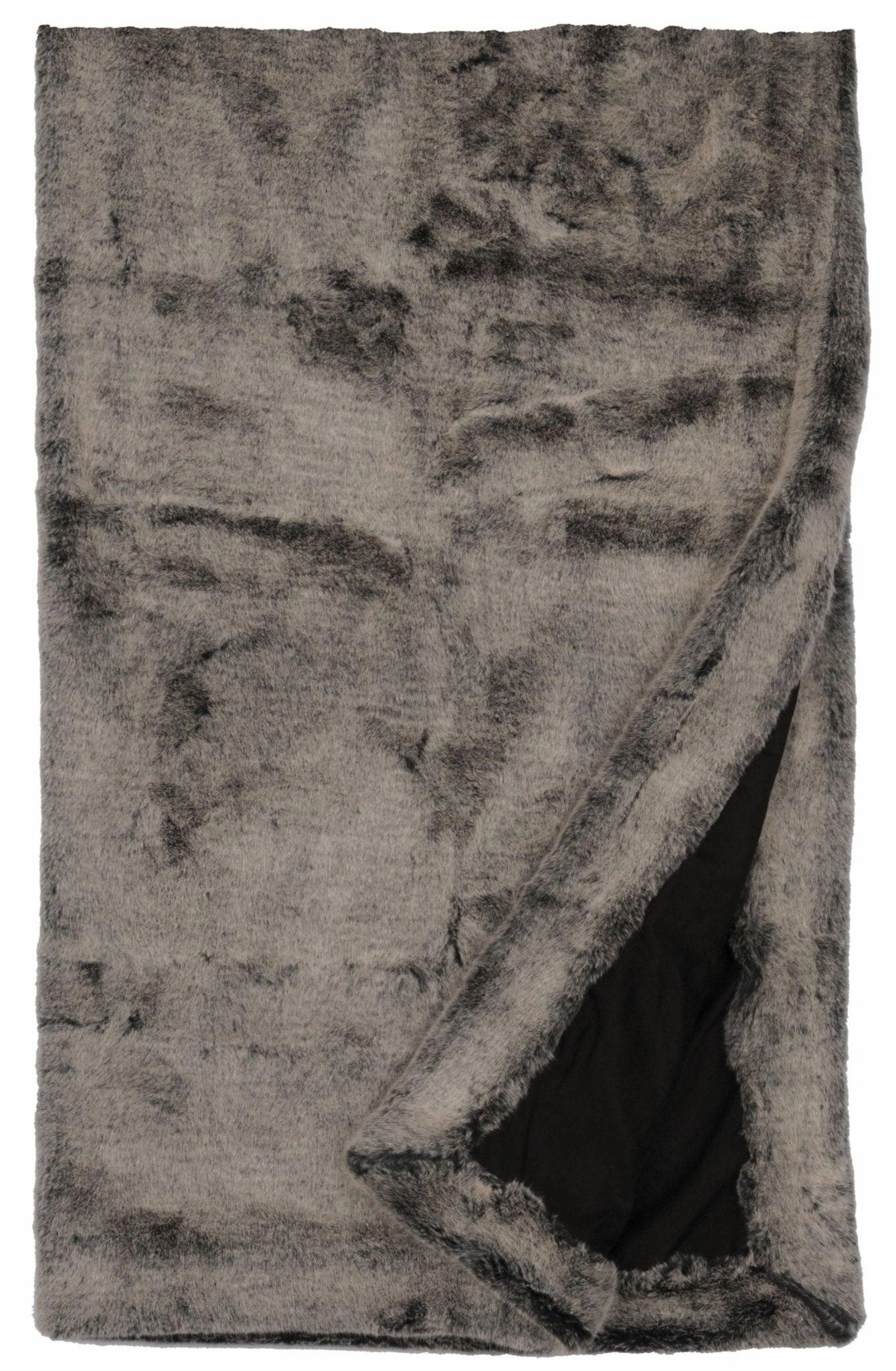 Luxury Silver Grey Faux Fur Throw Blanket bookcase, standing shelf