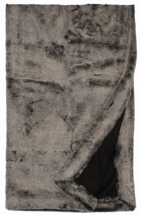 Luxury Silver Grey Faux Fur Throw Blanket bookcase, standing shelf