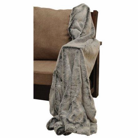 Luxury Silver Grey Faux Fur Throw Blanket