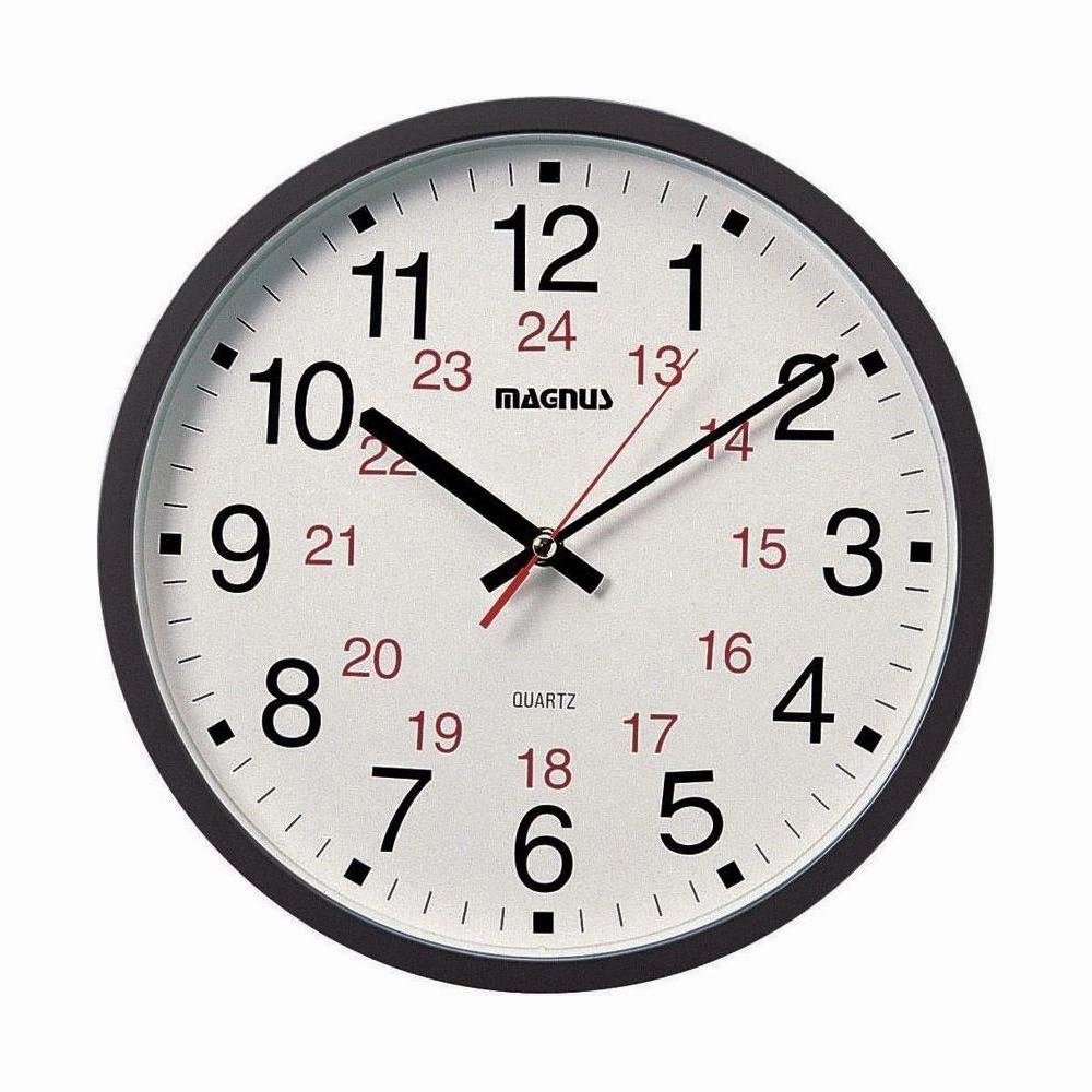 Magnus 12" Office Clock 12/24 Wall Decor,modern wall decor set