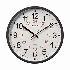 Magnus 12" Office Clock 12/24 Wall Decor,modern wall decor set