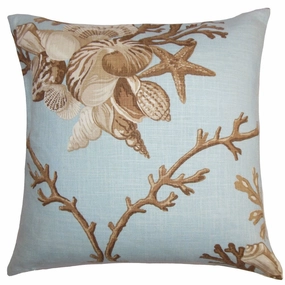 Maj Coastal Euro Sham Blue Brown pillowcases,cotton pillow covers,bed linen