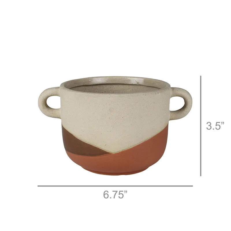 Manitu Cachepot with Handles, Ceramic - Sm