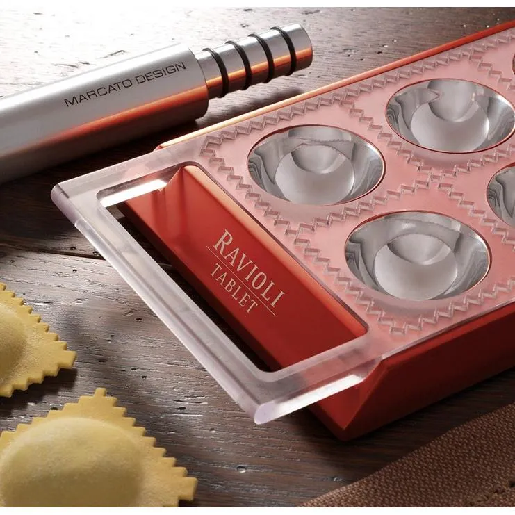 Marcato Ravioli Tablet with Rolling Pin 5355/RED