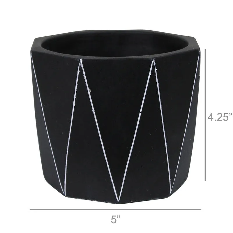 Marley Cachepot, Cement, Black