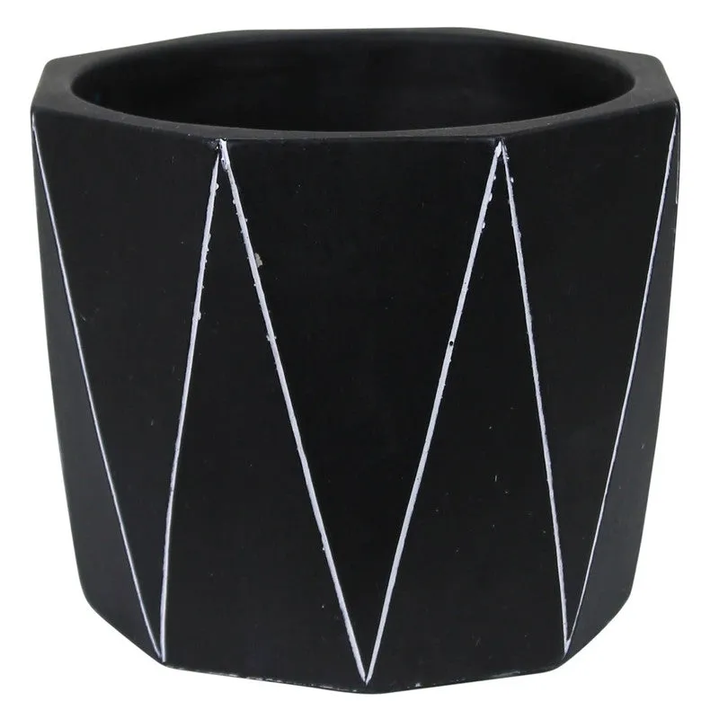 Marley Cachepot, Cement, Black Vase,Ceramic Vase