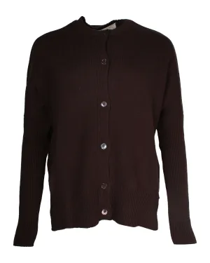 Marni Button-Down Cardigan in Brown Wool