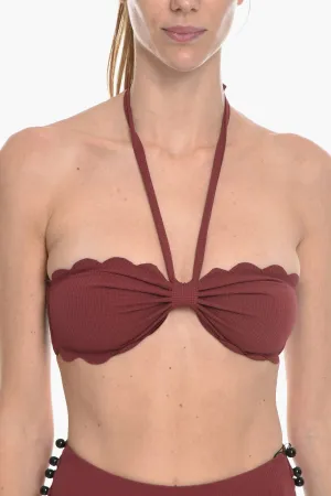 Marysia Halterneck Chesapeake Bikini Top With Scalloped Edge Xs Standard Size