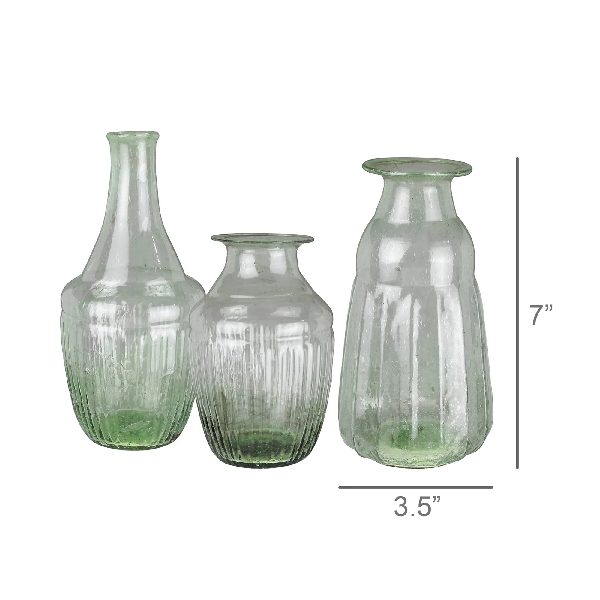 Matcha Pepper Glass Vases, Set of 3