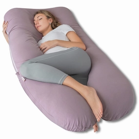 Maternity Pillow, Cooling Pregnancy Pillows Maternity Body Pillow with Purple Jersey Double Zipper Removable 55inches pillows,bed pillow,sleeping cushion