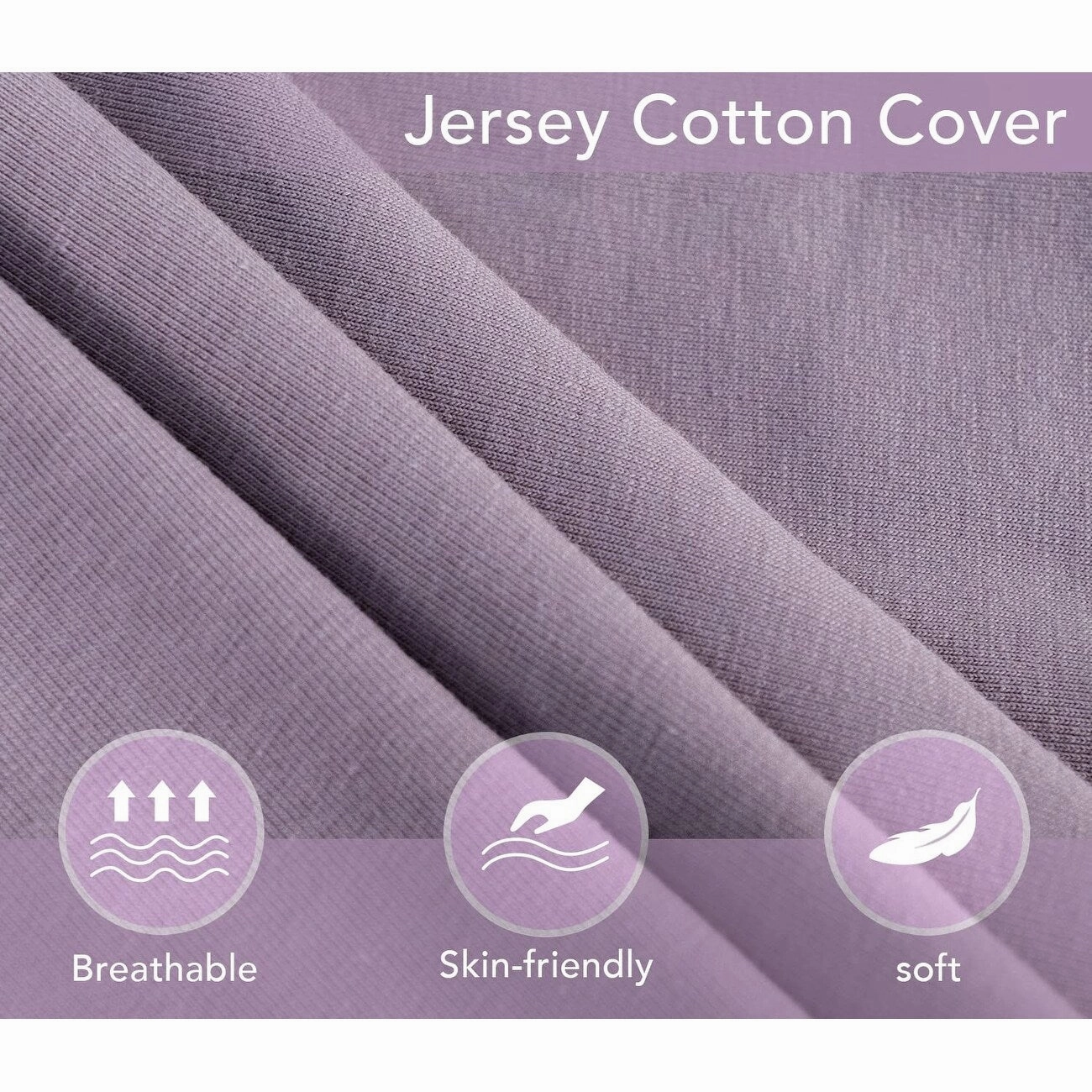 Maternity Pillow, Cooling Pregnancy Pillows Maternity Body Pillow with Purple Jersey Double Zipper Removable 55inches
