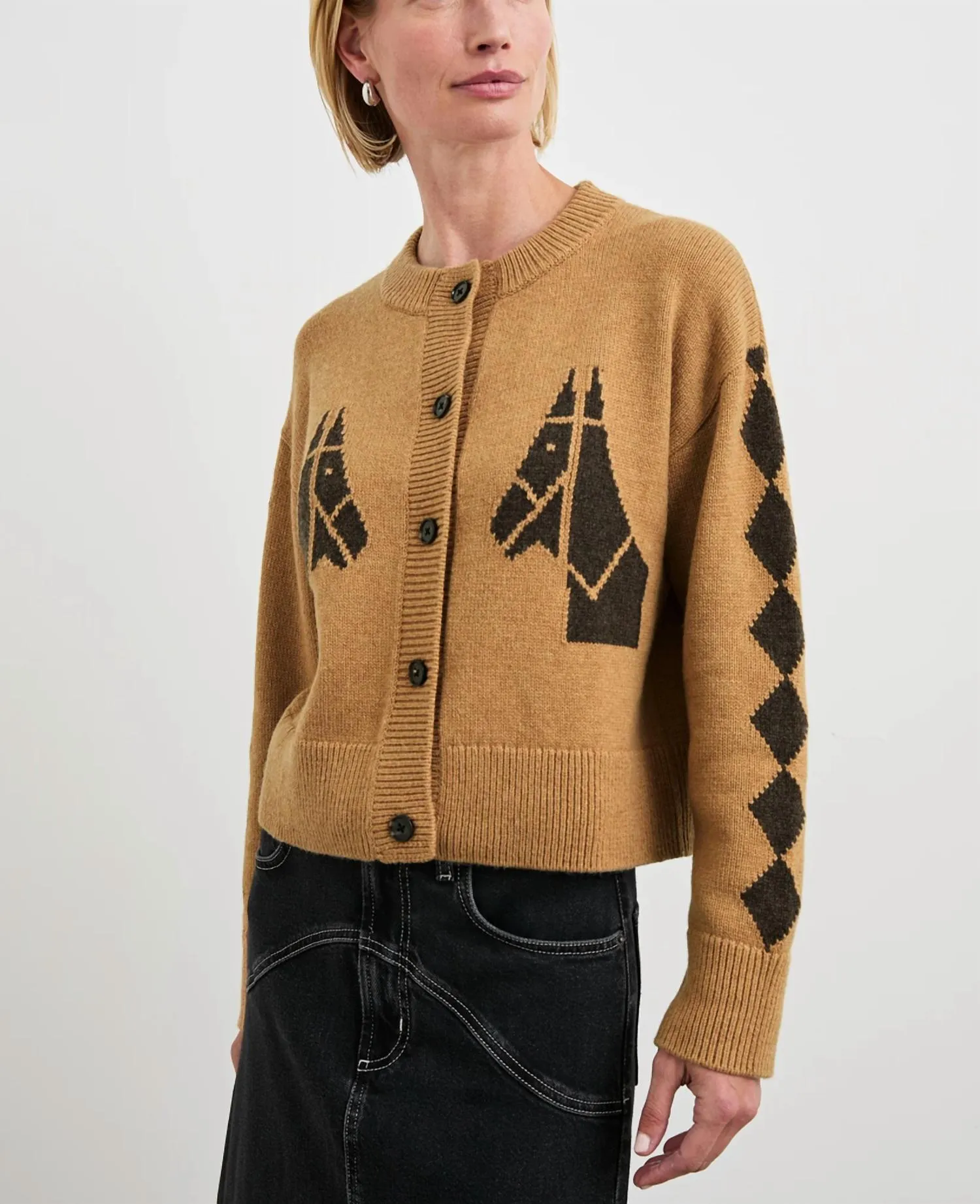 Mavie Cardigan In Camel Stables