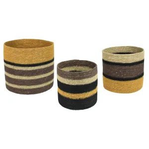 Medina Cachepots, Seagrass, Set of 3 Vase,Ceramic Vase