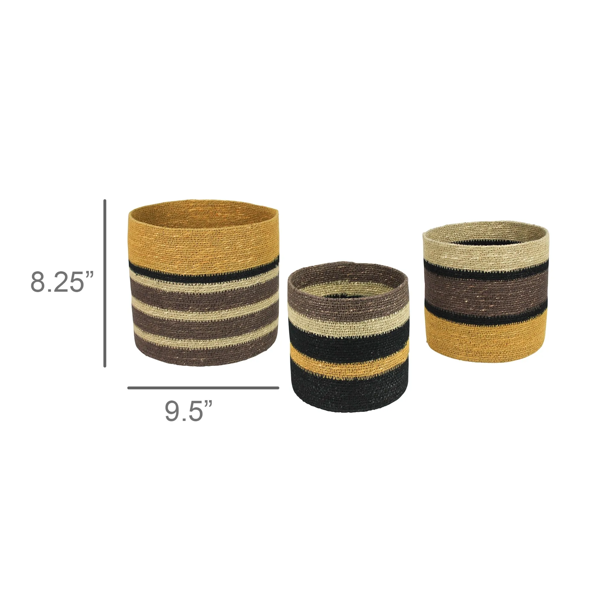 Medina Cachepots, Seagrass, Set of 3