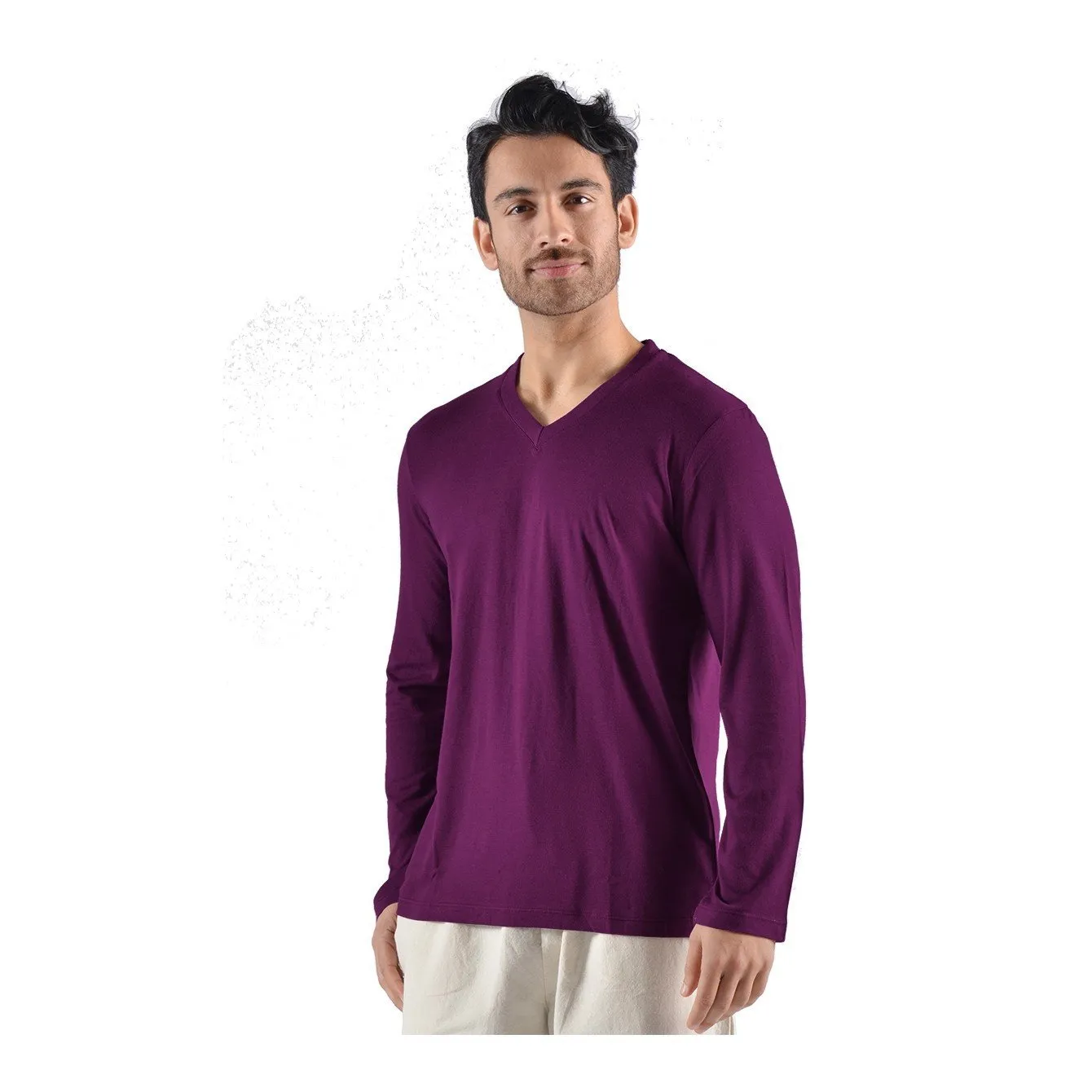Men's Bamboo/OC Long Sleeve V-Neck T-Shirt