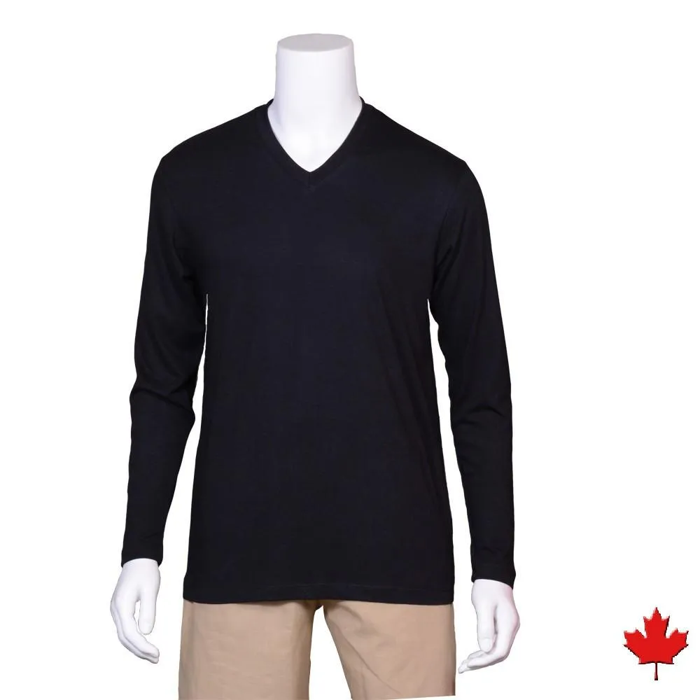 Men's Bamboo/OC Long Sleeve V-Neck T-Shirt