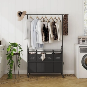 Metal Laundry Cart with Wheels