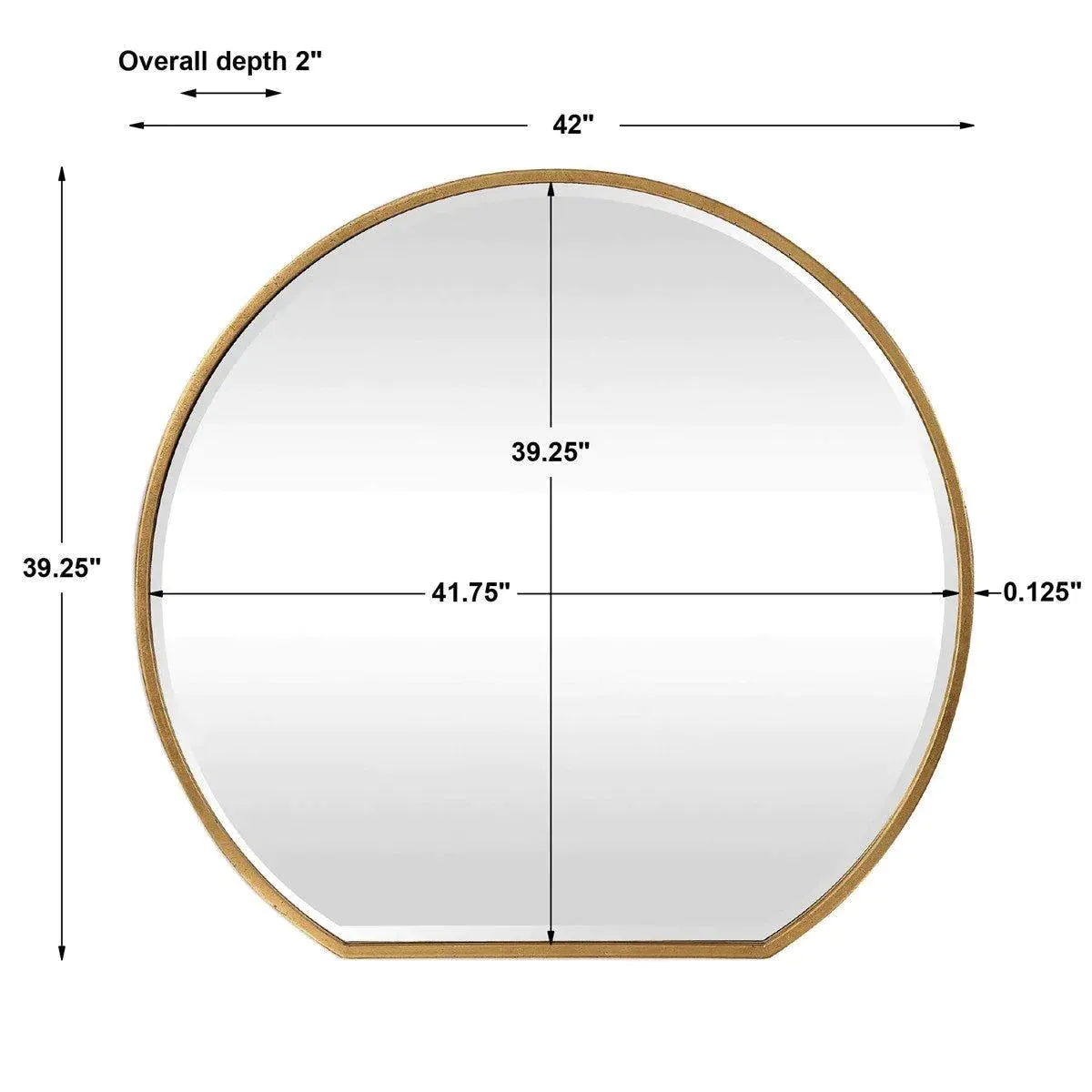 Metallic Gold Leaf Framed Circular Wall Mirror