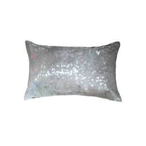 Metallic Silver & Gray Acrylic Cowhide Pillow storage cart, utility cart