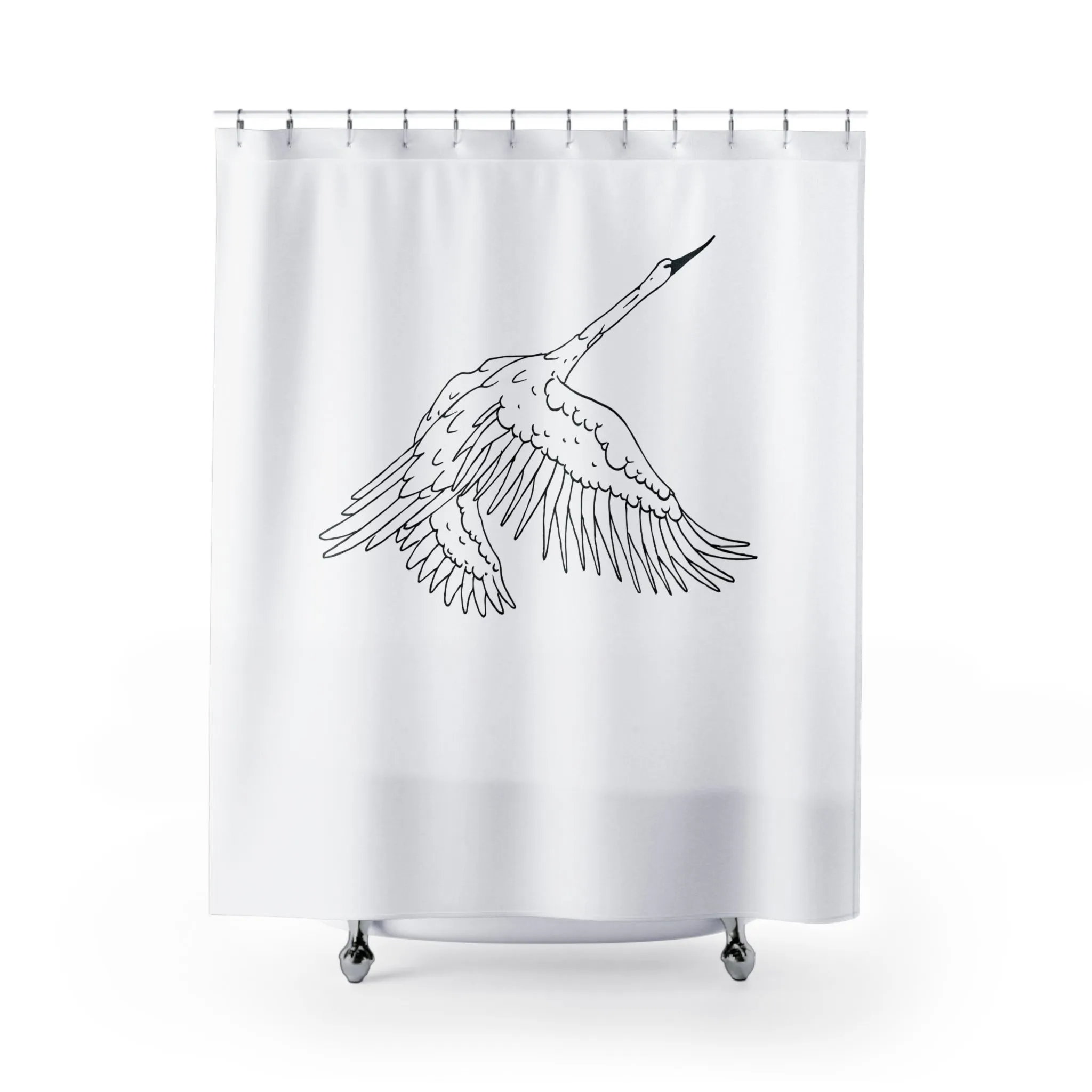 Modern Shower Curtain | Black White Flying Swan Lighting,Home Lighting