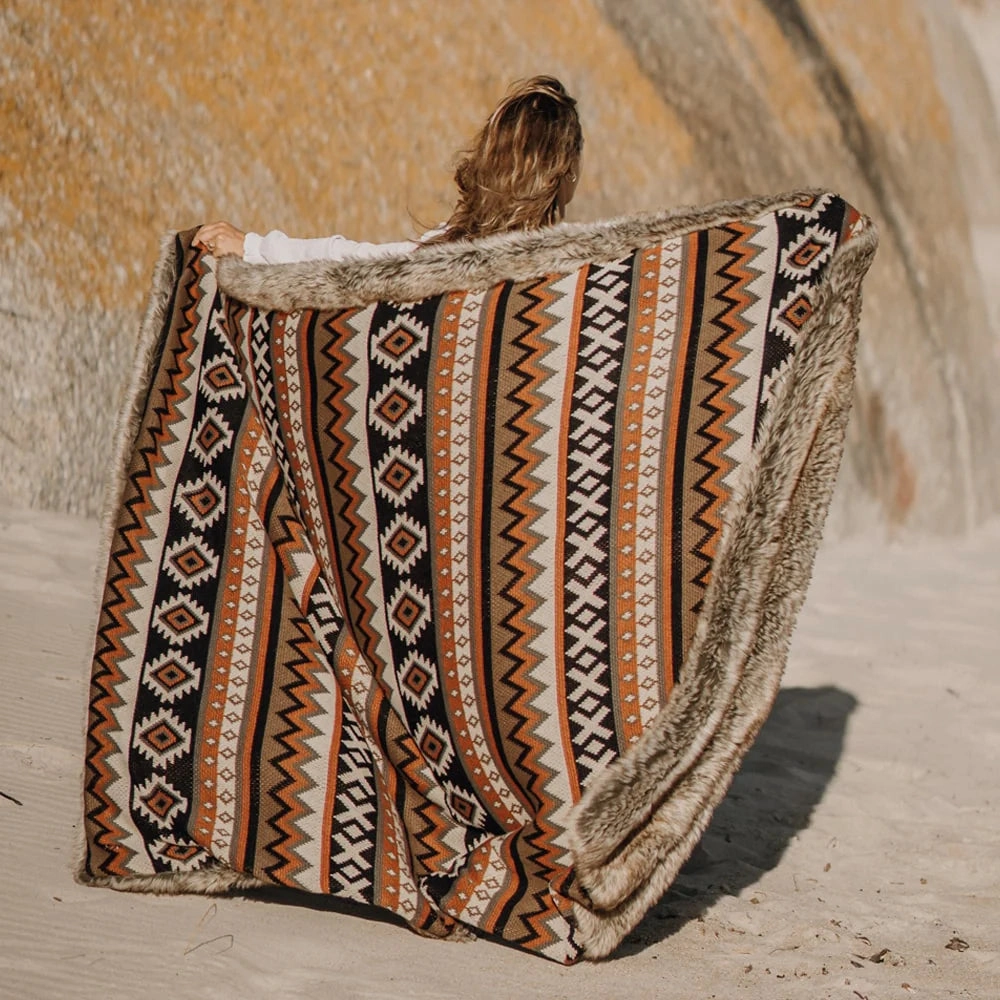 Mohave Faux Fur Knitted Blankets - 2 Sizes